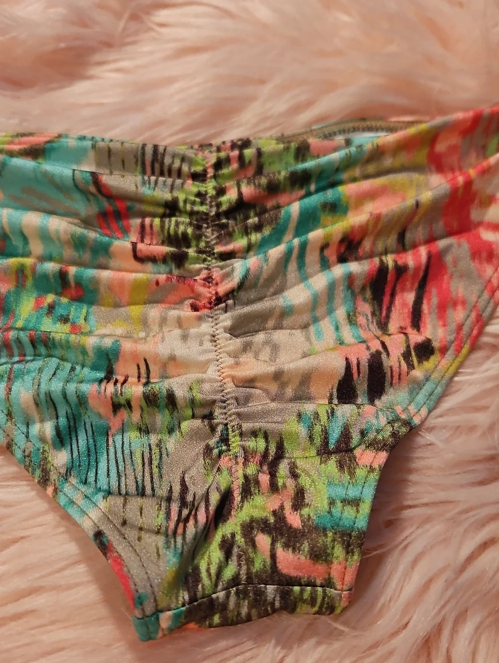 Vs Vintage 2012 Tropical Abstract Tease Halter Cheeky  Bikini